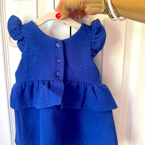 Janie and Jack blue peplum sweatshirt dress with ruffle. - Picture 4 of 4